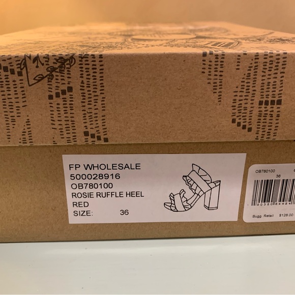 Free People Red Ruffle slides - Picture 6 of 6